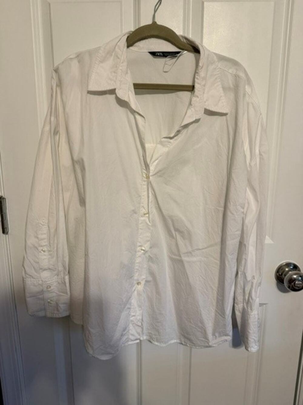 Zara Women's Oversized White Button Down Shirt XXL
